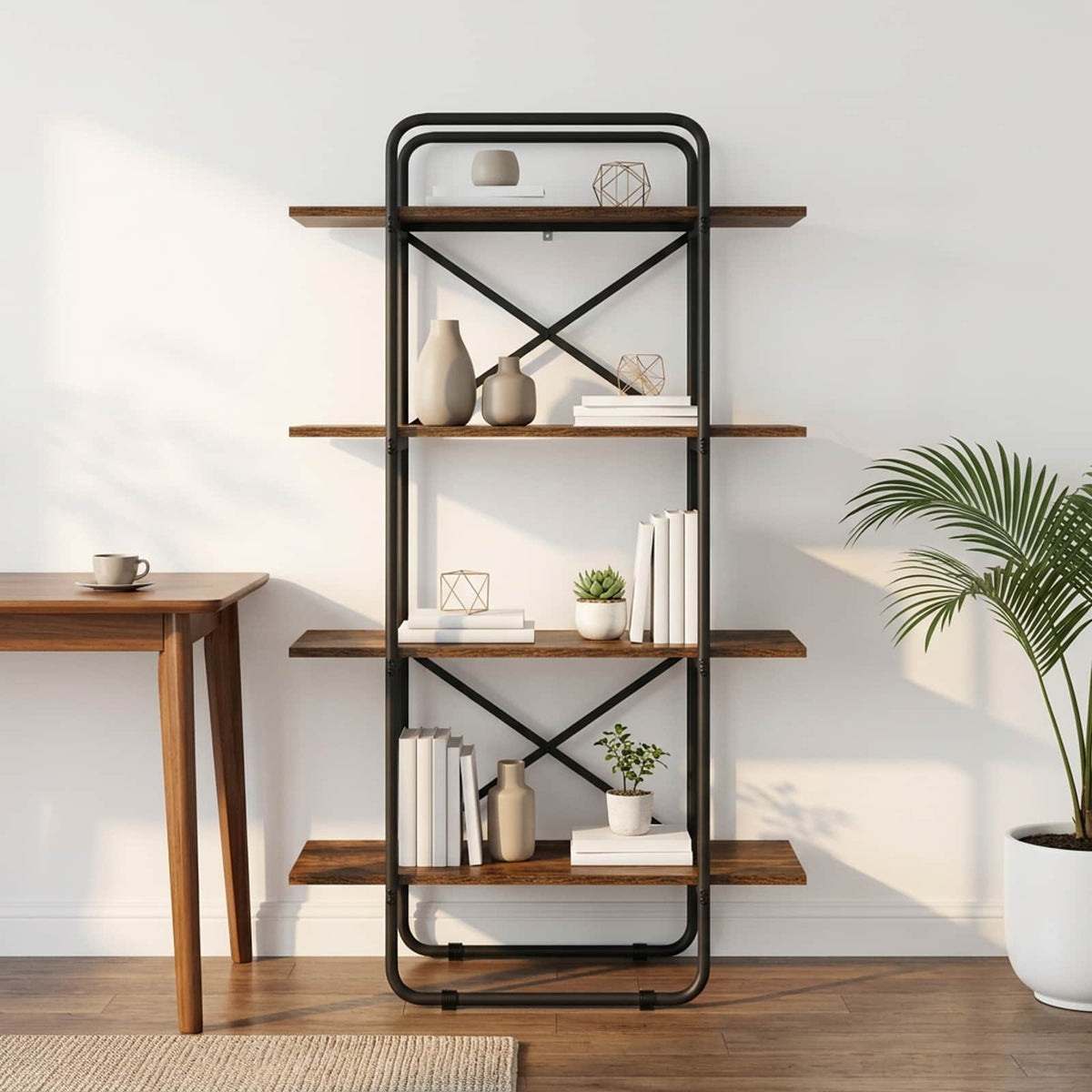 Könyvespolc 4 szintes 80 x 35 x 140 cm PB Füstös Tölgy
