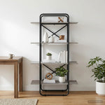 Könyvespolc 4 szintes 80 x 35 x 140 cm PB Szürke Sonoma