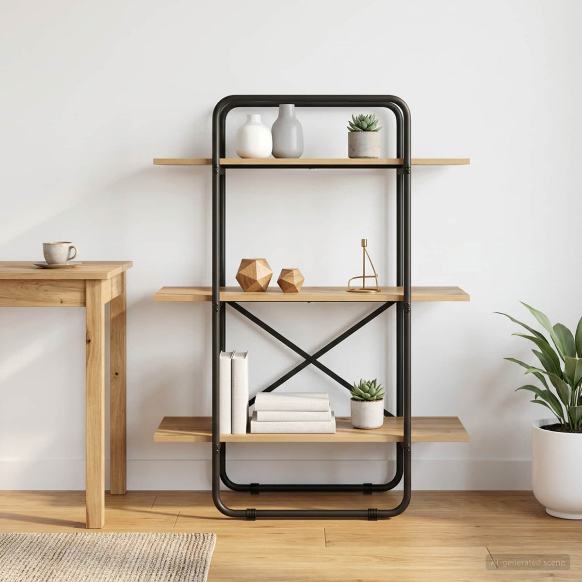 Könyvespolc 3 szintes 80 x 35 x 105 cm PB Kézműves Tölgy