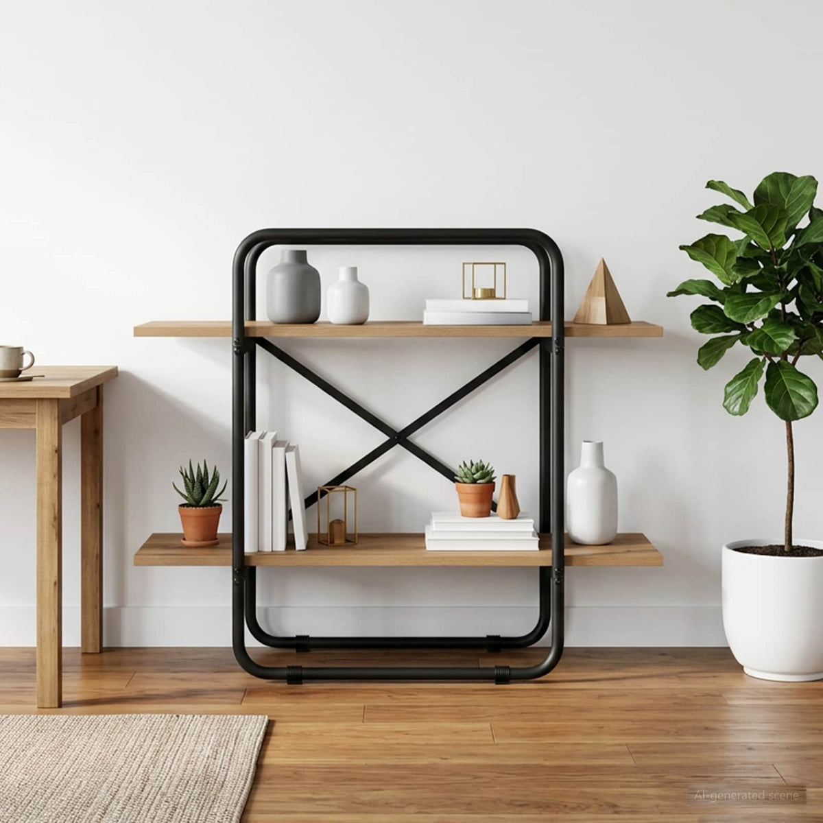 Könyvespolc 2 szintes 60 x 35 x 70 cm PB Kézműves Tölgy