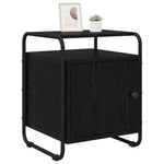 Éjjeliszekrény Fekete Tölgy Szerelt Fa 3