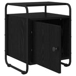 Éjjeliszekrény 2 db Fekete Tölgy Szerelt Fa 5