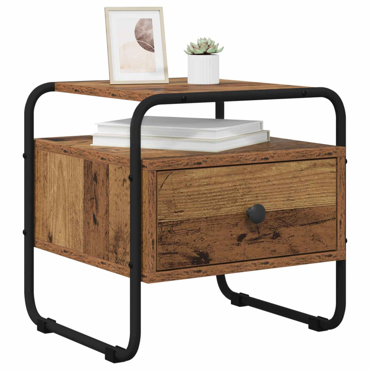 Éjjeliszekrény 2 db Antik Fa 40 x 39,5 x 40 cm Szerelt Fa 2