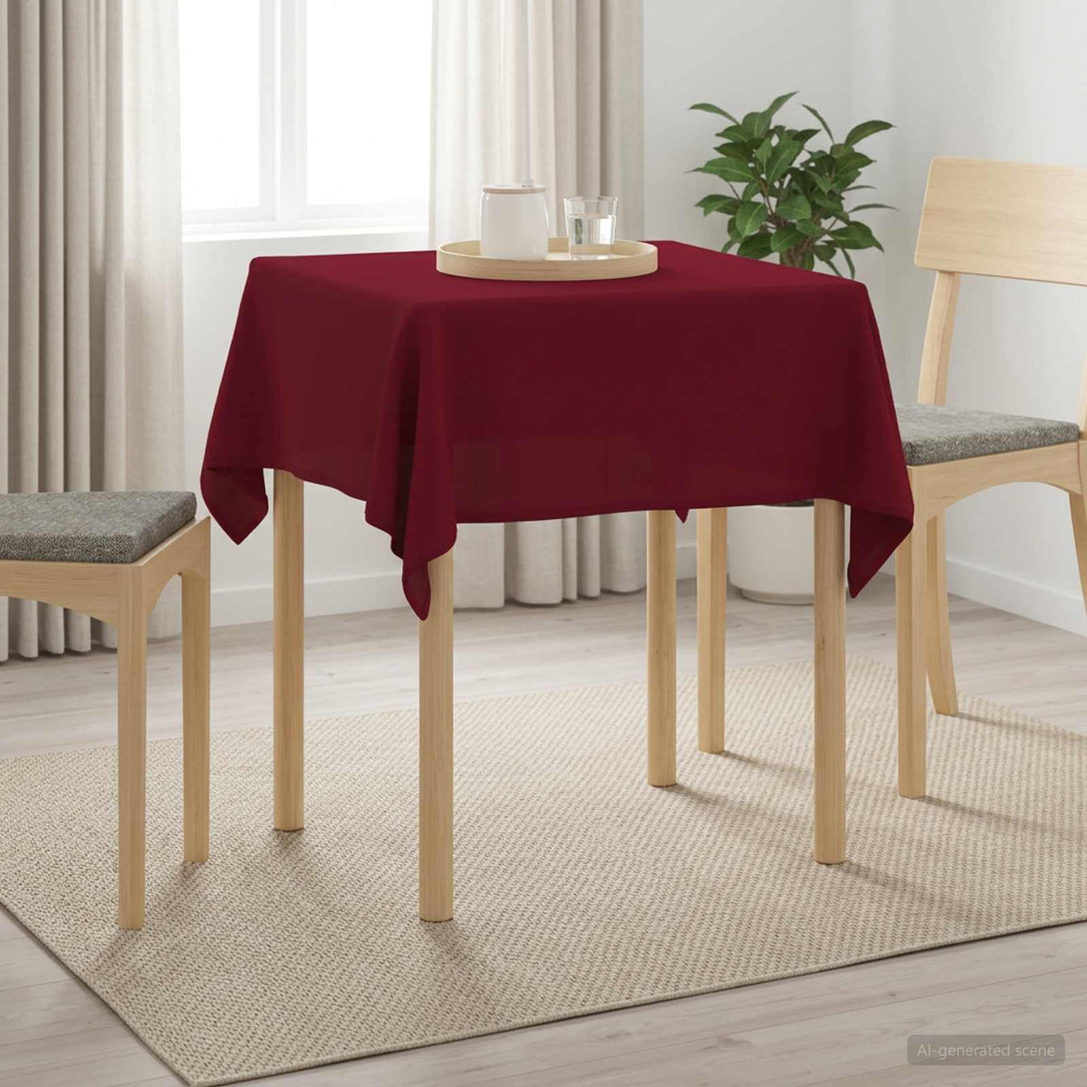 Asztal Terítő 5 db Négyszögletes Bordó 140 x 140 cm Poliészter
