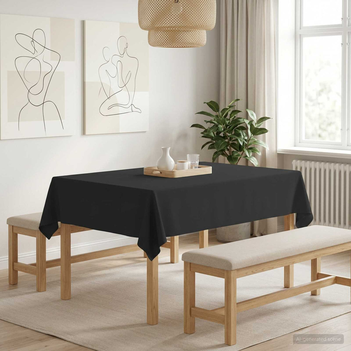 Asztal Terítő Négyszögletes Sötétszürke 110 x 140 cm Poliészter