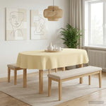 Asztal Terítő 5 db Ovális Krémfehér 130 x 180 cm Poliészter