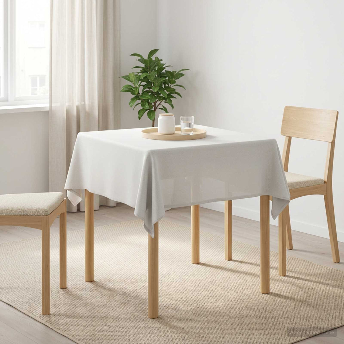 Asztal Terítő 5 db Négyzet Fehér 90 x 90 cm