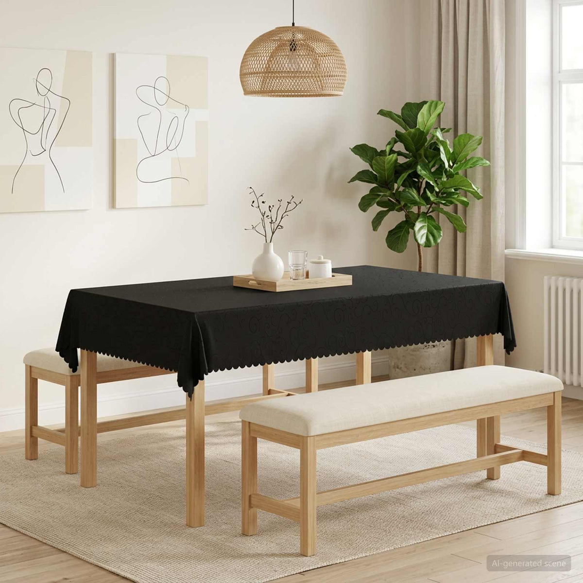 Asztal Terítő Négyszögletes Sötétszürke 140 x 260 cm