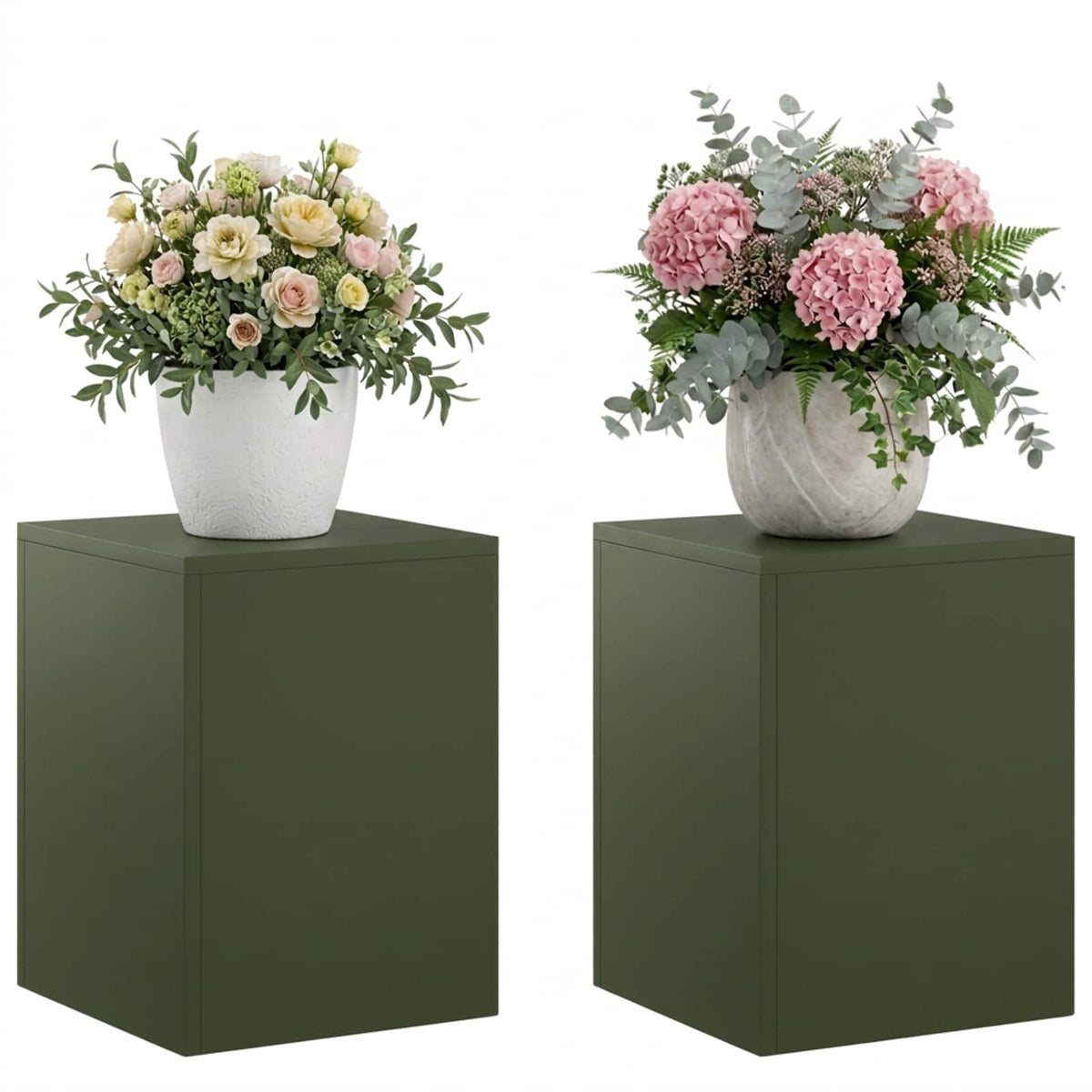 Növényállvány 2 pcs Olajzöld 30 x 30 x 40 cm Acél 3
