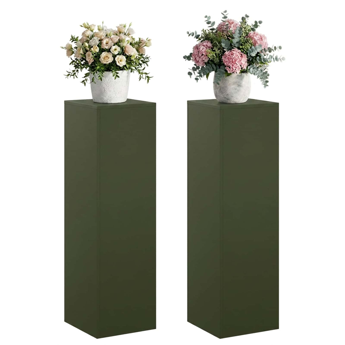 Növényállvány 2 pcs Olajzöld 30 x 30 x 100 cm Acél 3