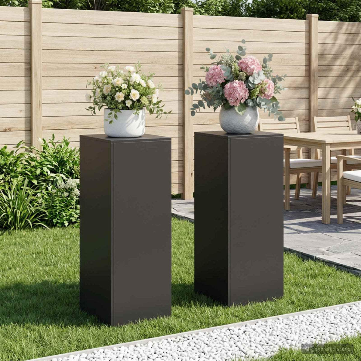Növényállvány 2 pcs Fekete 40 x 40 x 100 cm Acél