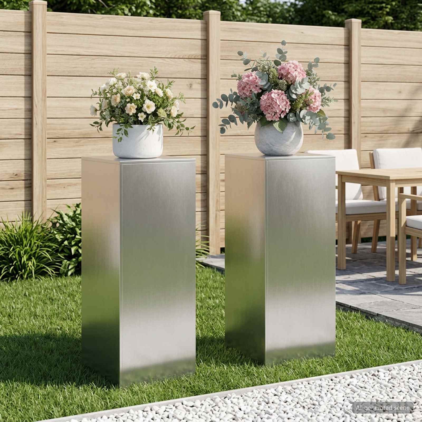 Növényállvány 2 pcs Ezüst 40 x 40 x 100 cm Acél