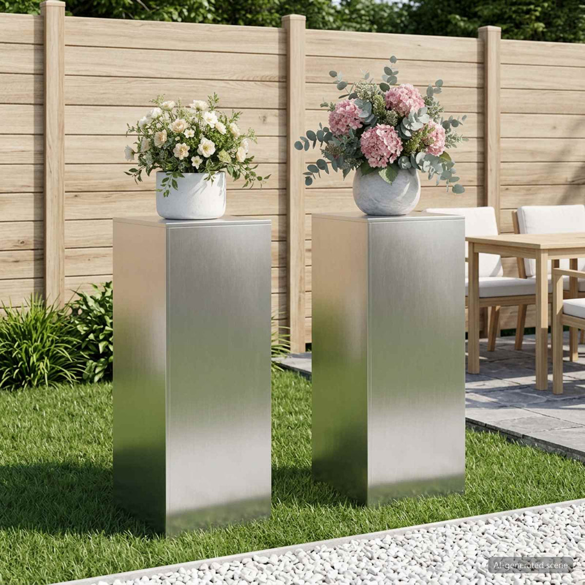 Növényállvány 2 pcs Ezüst 40 x 40 x 100 cm Acél