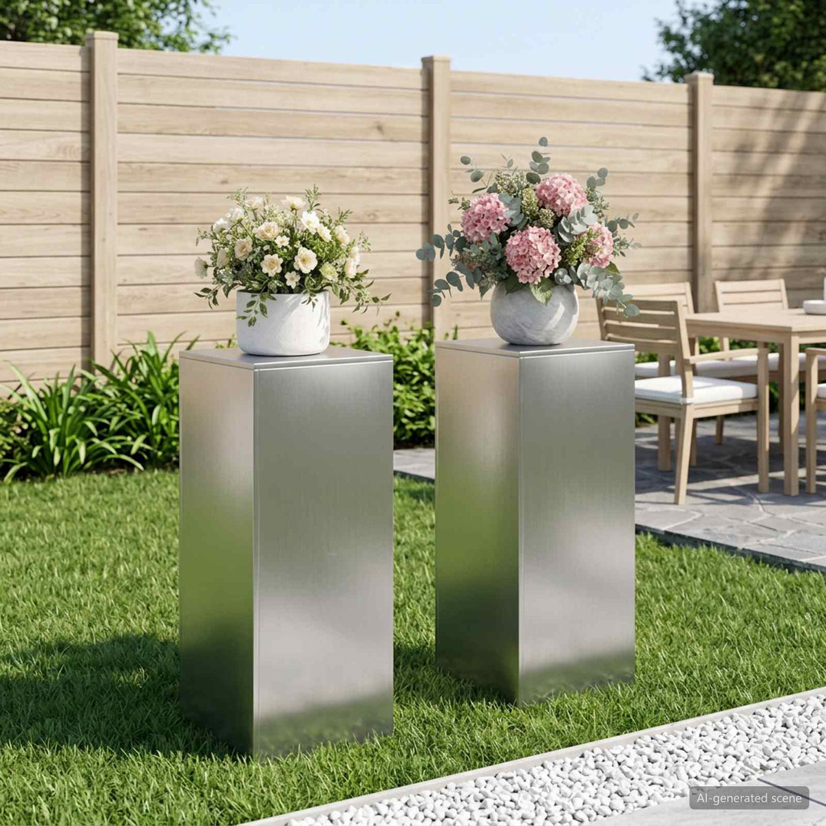 Növényállvány 2 pcs Ezüst 40 x 40 x 100 cm Rozsdamentes Acél
