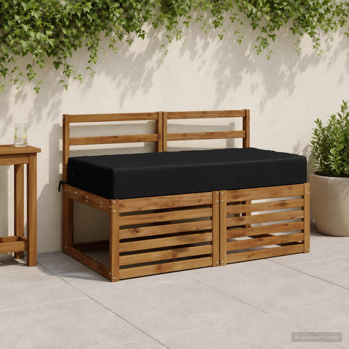 Ülőpárna SOEST 100% poliészter Fekete 120 x 80 x 15 cm