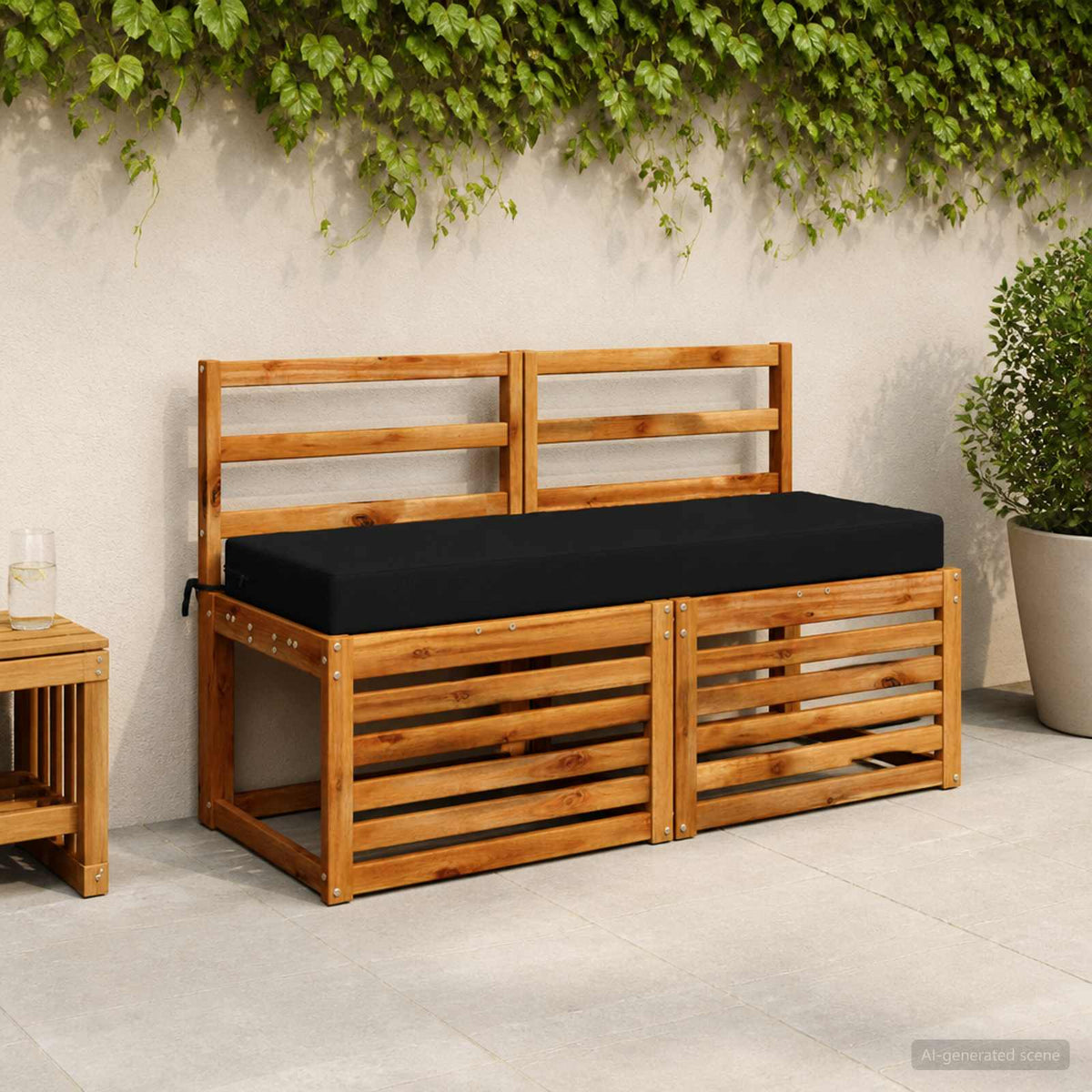 Ülőpárna SOEST 100% poliészter Fekete 120 x 40 x 10 cm