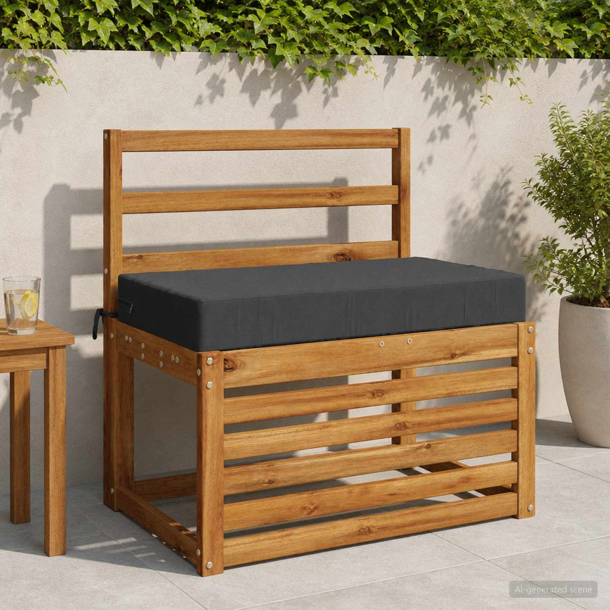 Ülőpárna SOEST 100% poliészter Antracitszürke 70 x 40 x 10 cm
