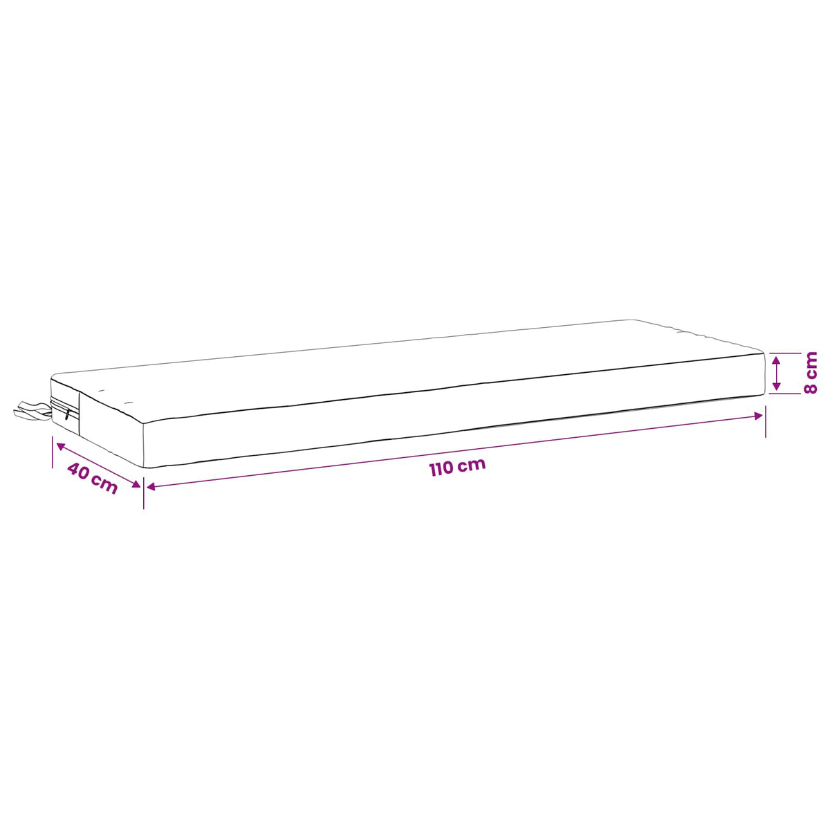 Padpárna SOEST 100% poliészter Tópszínű 110 x 40 x 8 cm 9