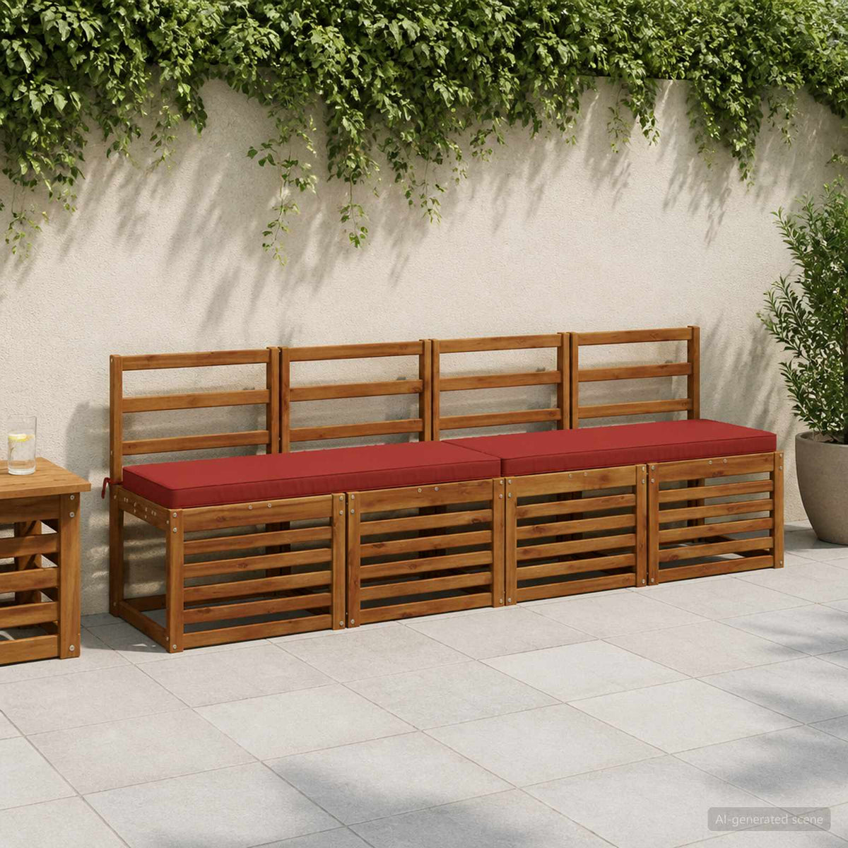 1 darabos padpárna VUGHT 100% poliészter Piros 110 x 40 x 5 cm