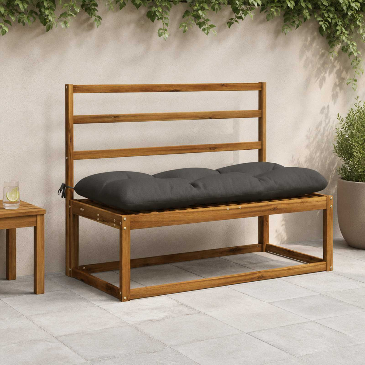 Padpárna VIANEN 100% poliészter Antracitszürke 120 x 50 x 12 cm
