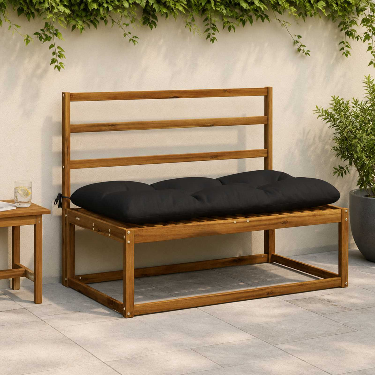 Padpárna VIANEN 100% poliészter Fekete 110 x 60 x 12 cm