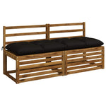 Pad párnák VIANEN 2 db 100% poliészter Fekete 140 x 50 x 12 cm 3