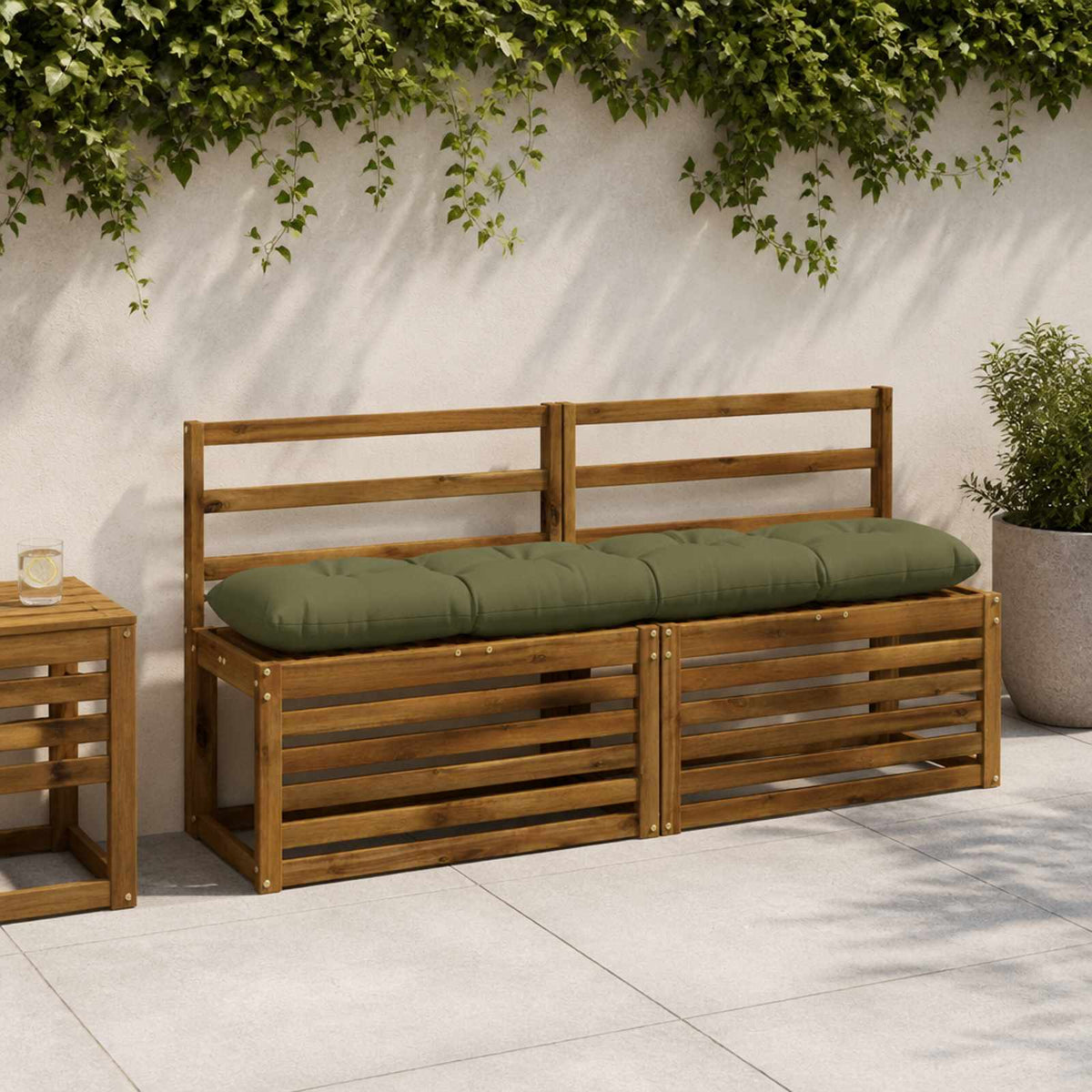 Padpárna VIANEN 100% poliészter Olajzöld 140 x 30 x 12 cm