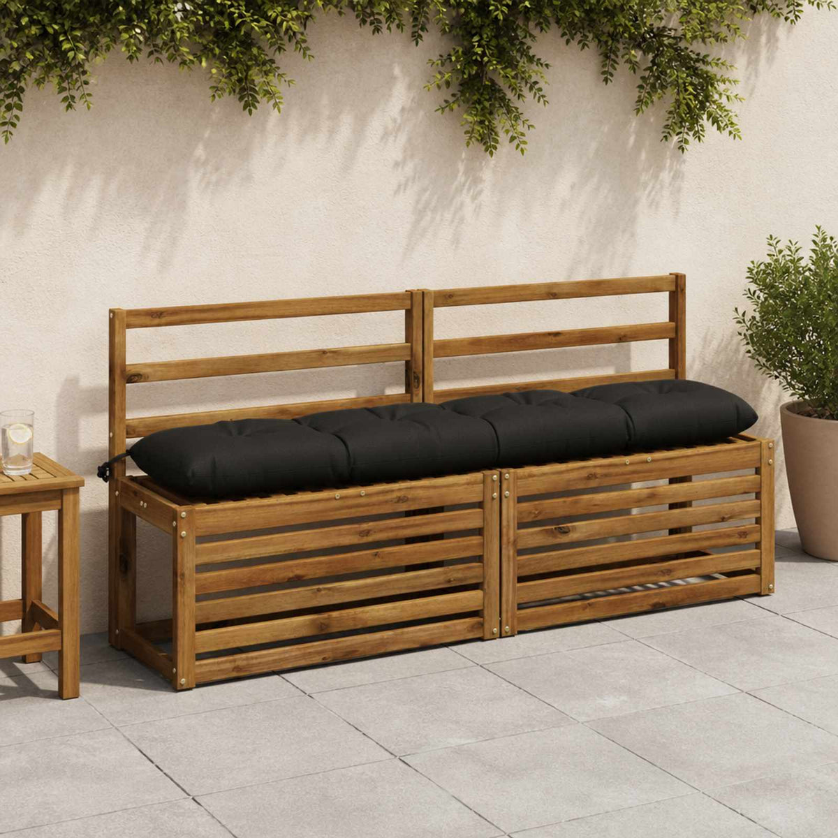 Pad párnák VIANEN 2 db 100% poliészter Fekete 150 x 30 x 12 cm