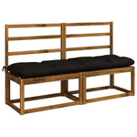 Pad párnák VIANEN 2 db 100% poliészter Fekete 150 x 40 x 12 cm 3