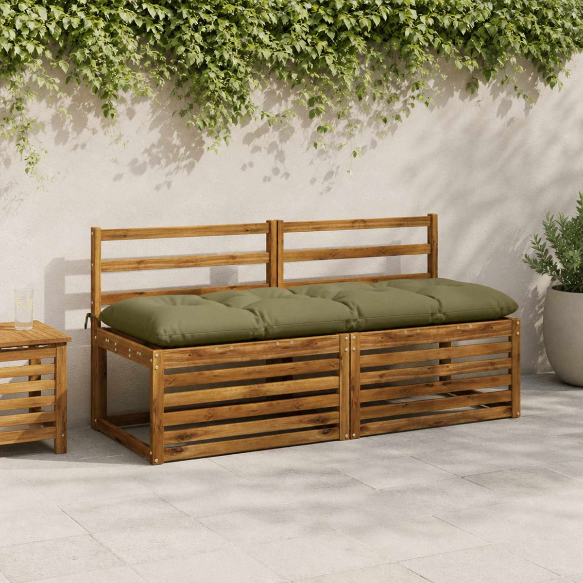 Padpárna VIANEN 100% poliészter Olajzöld 150 x 50 x 12 cm