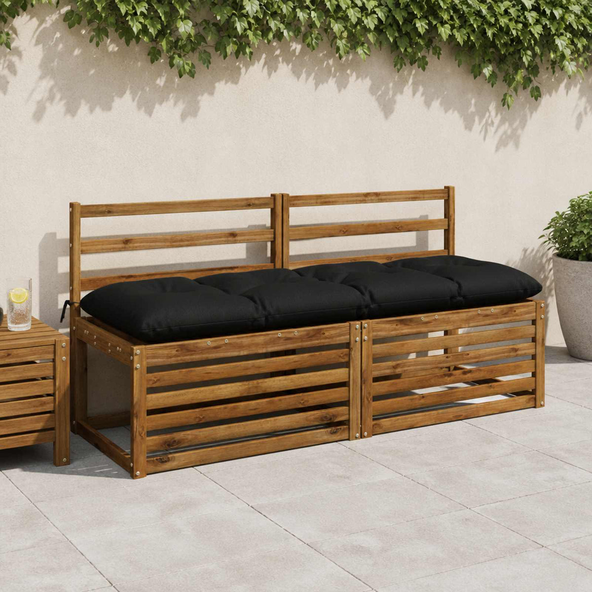 Pad párnák VIANEN 2 db 100% poliészter Fekete 140 x 50 x 12 cm