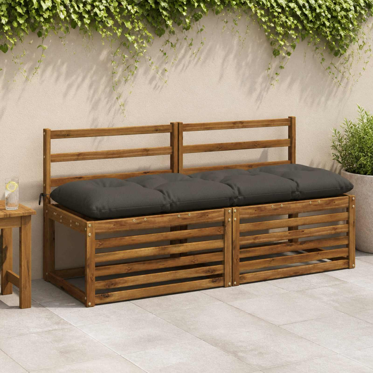 Padpárna VIANEN 100% poliészter Antracitszürke 150 x 50 x 12 cm
