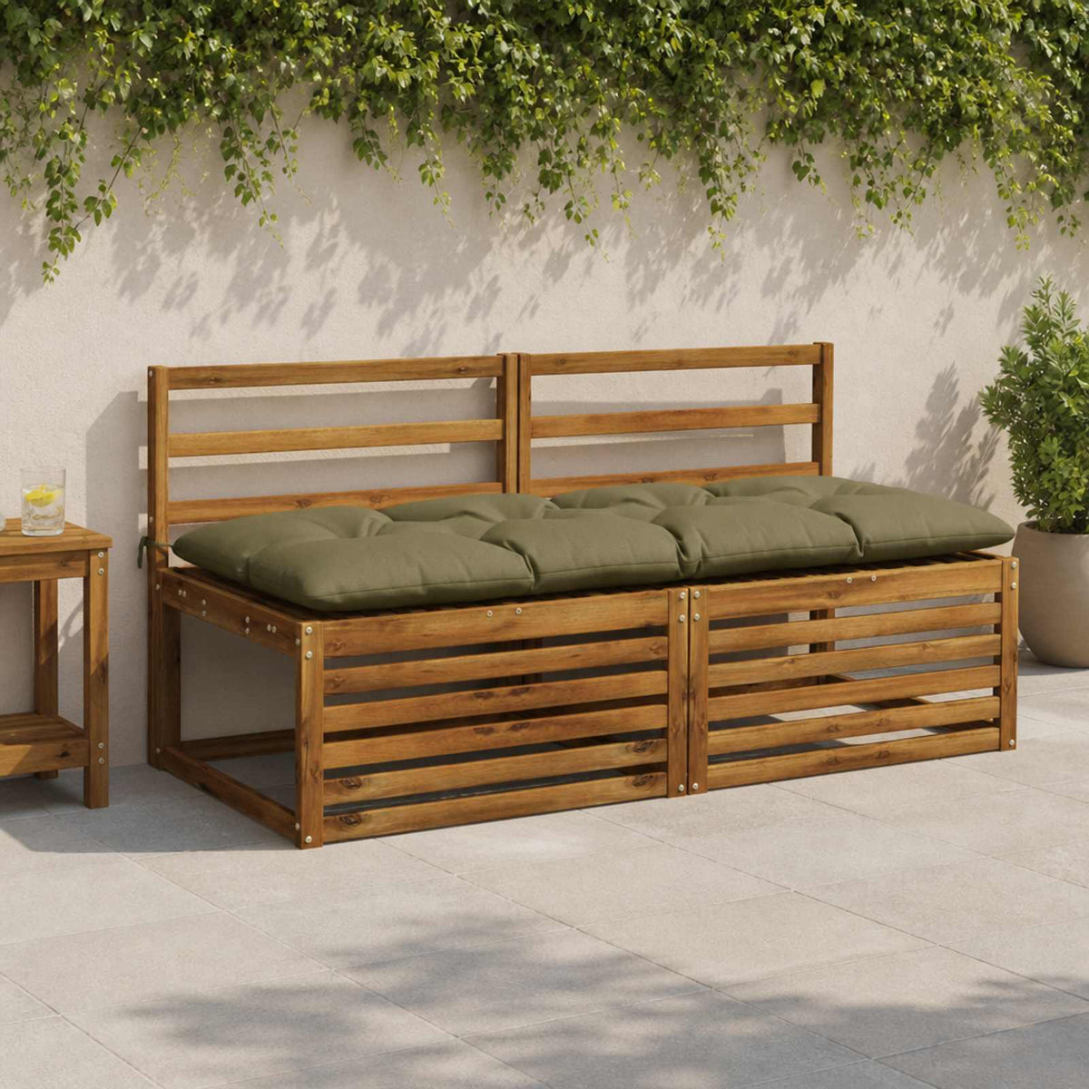 Padpárna VIANEN 100% poliészter Olajzöld 160 x 60 x 12 cm