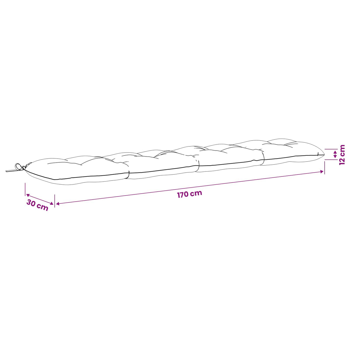 Padpárna VIANEN 100% poliészter Fehér 170 x 30 x 12 cm 9