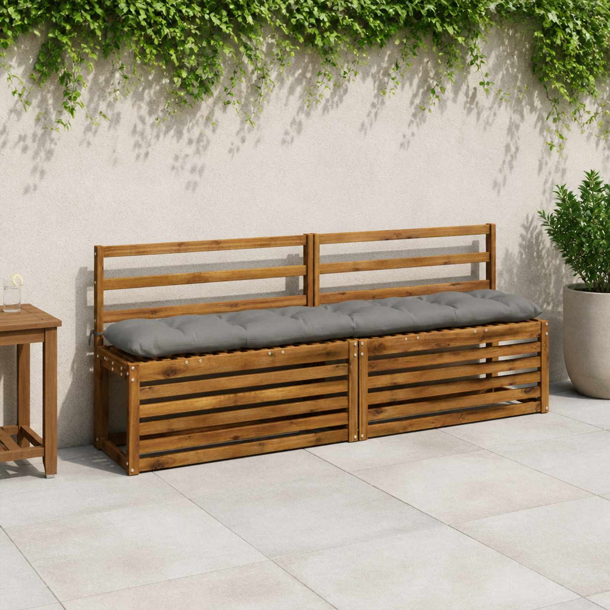 Pad párnák VIANEN 2 db 100% poliészter Szürke 190 x 30 x 12 cm