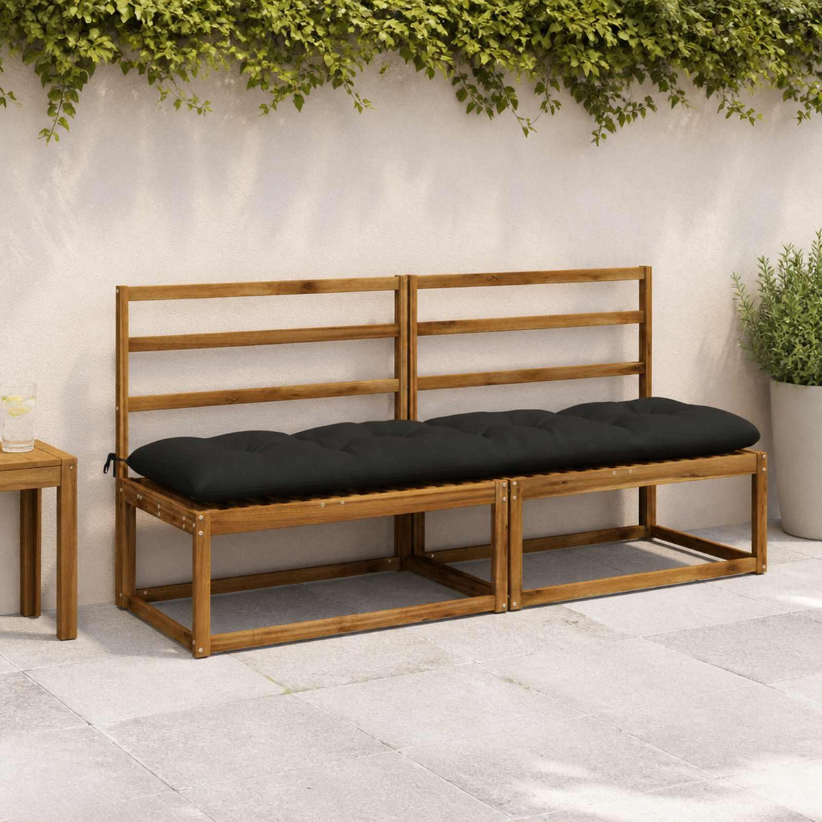 Pad párnák VIANEN 2 db 100% poliészter Fekete 190 x 60 x 12 cm