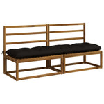 Pad párnák VIANEN 2 db 100% poliészter Fekete 190 x 60 x 12 cm 3