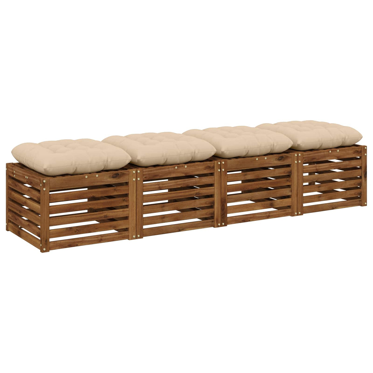 Ülőpárnák VIANEN 4 db 100% poliészter Krémszínű 60 x 60 x 12 cm 3