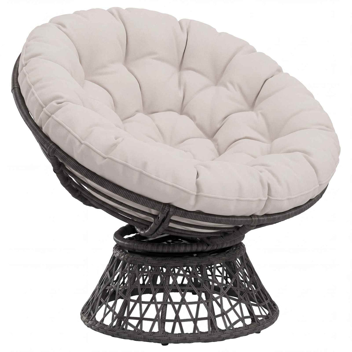 Papasan szék párna VIANEN 100% poliészter Fehér Ø 120 x 12 cm 3