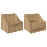 LP lemez doboz 2 db Kézműves Tölgy 37 x 33 x 32 cm Szerelt Fa 2