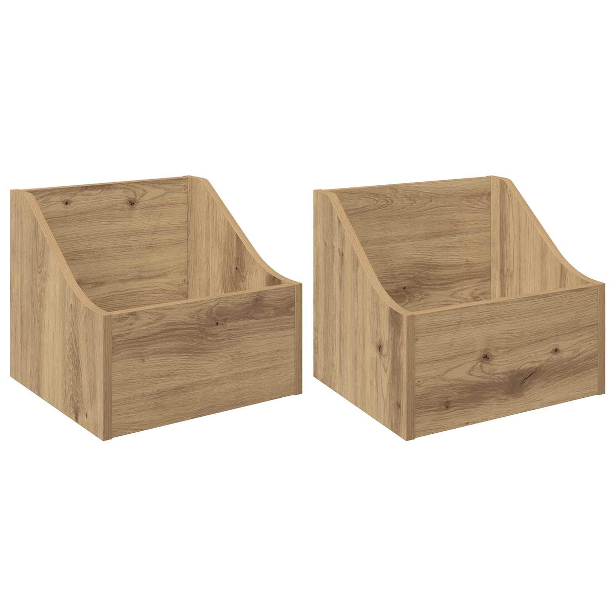 LP lemez doboz 2 db Kézműves Tölgy 37 x 33 x 32 cm Szerelt Fa 2