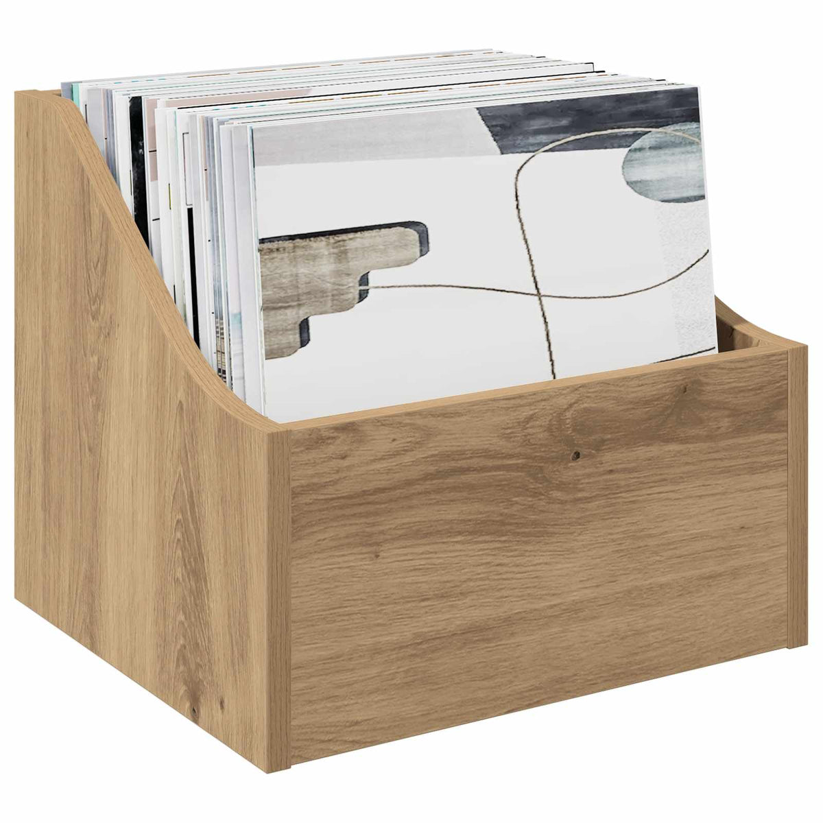 LP lemez doboz 2 db Kézműves Tölgy 37 x 33 x 32 cm Szerelt Fa 3