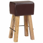 Bárszék 2 db Sötét Barna 44 x 33 x 74 cm Valódi Bőr 6