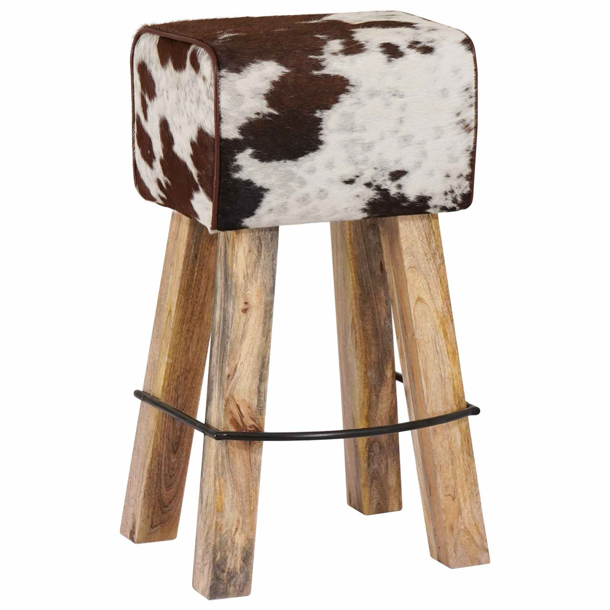 Bárszék 2 db Barna és fehér 44 x 33 x 74 cm Valódi Bőr 4