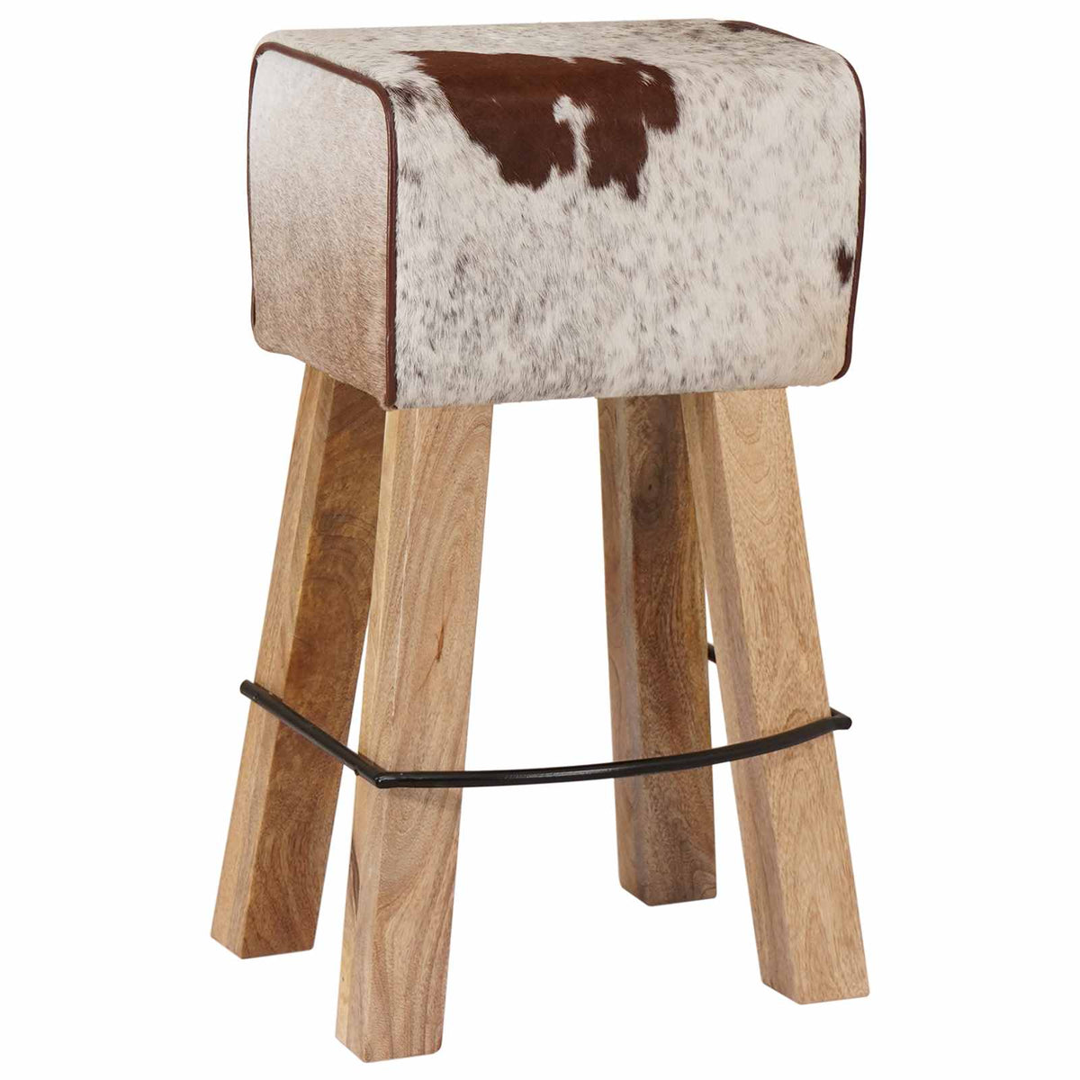 Bárszék 2 db Barna és fehér 44 x 33 x 74 cm Valódi Bőr 5