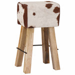 Bárszék 2 db Barna és fehér 44 x 33 x 74 cm Valódi Bőr 8