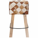 Bárszék 2 db Barna patchwork 44 x 33 x 74 cm Valódi Bőr 6