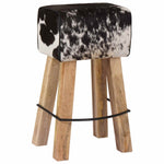 Bárszék 2 db Fekete és Fehér 44 x 33 x 74 cm Valódi Bőr 5