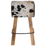 Bárszék 2 db Fekete és Fehér 44 x 33 x 74 cm Valódi Bőr 6
