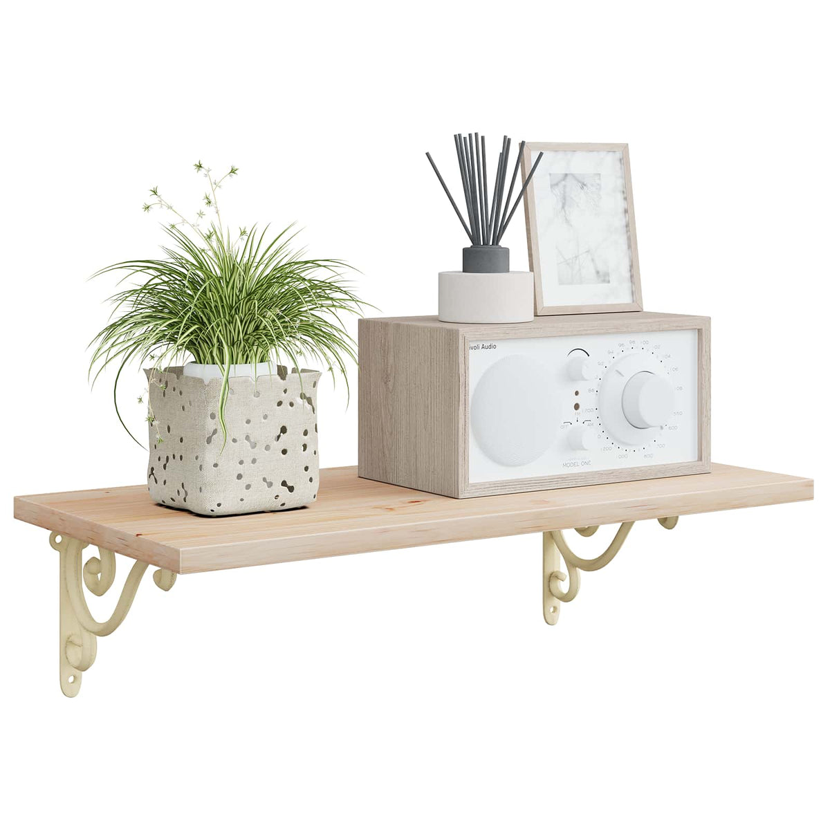 Fal polc tartók 2 db Antik fehér 23,5 x 28 x 3,5 cm Acél 3